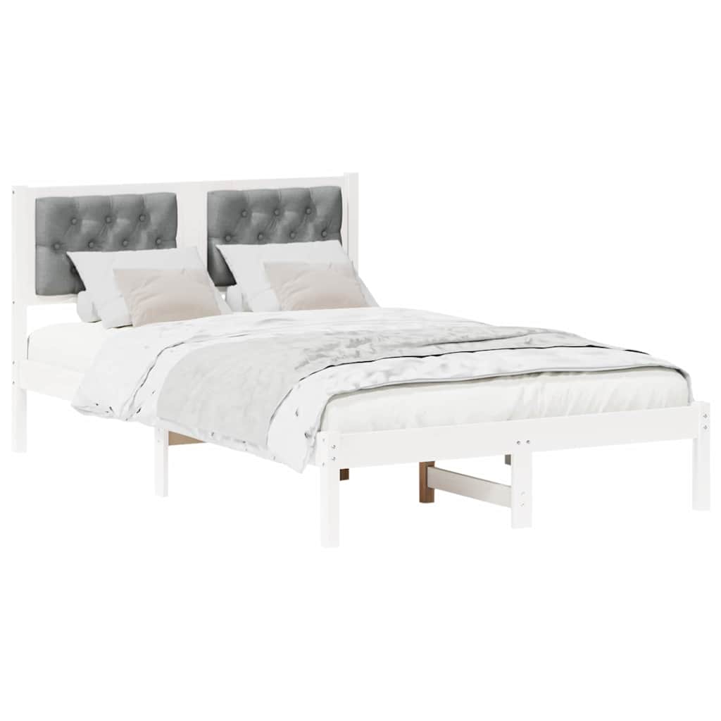 Bed Frame with Headboard Light Grey 135 x 190 cm Fabric